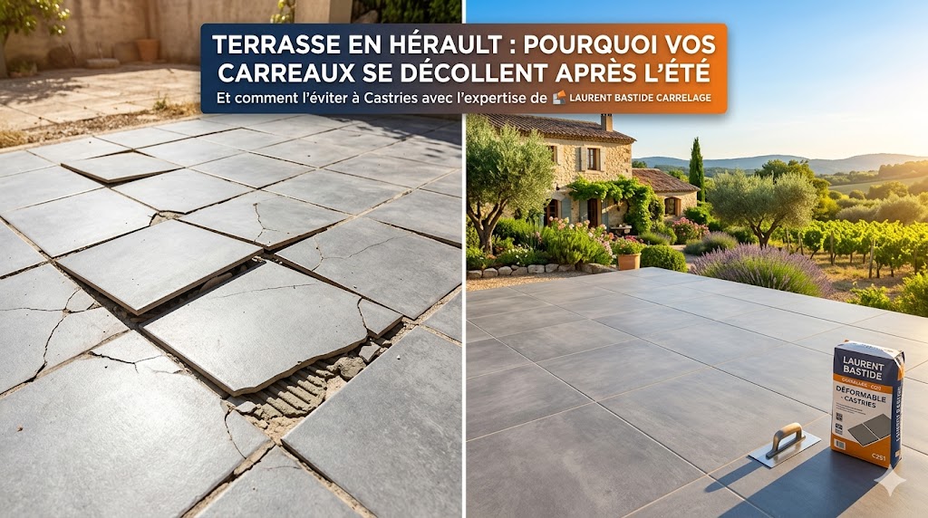 pourquoi chaleur décolle carreaux terrasse Hérault - Laurent Bastide Carrelage